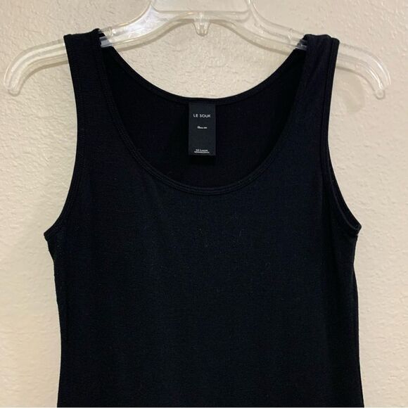 Le Souk Tank Top Women’s 38 US=7 Medium Black Sequins Band Hem Fancy Party. - Picture 3 of 11